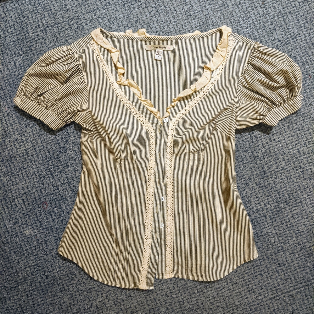 Free People puff sleeve blouse